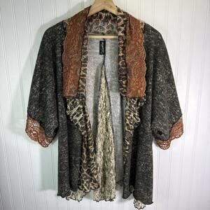 VTG Lee Anderson Shawl Open Cardigan  O/S Lagenlook Boho Sweater Art To Wear